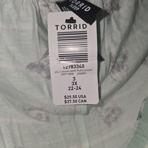 Torrid Mint Green Top And Bottom Set with Dog Pattern - Picture 2 of 6